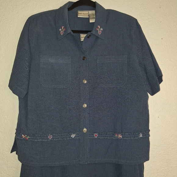 NAPA VALLEY DRESSES 2pc LONG DRESS & JACKET Women's Size L Embroidered Hearts - Picture 4 of 16